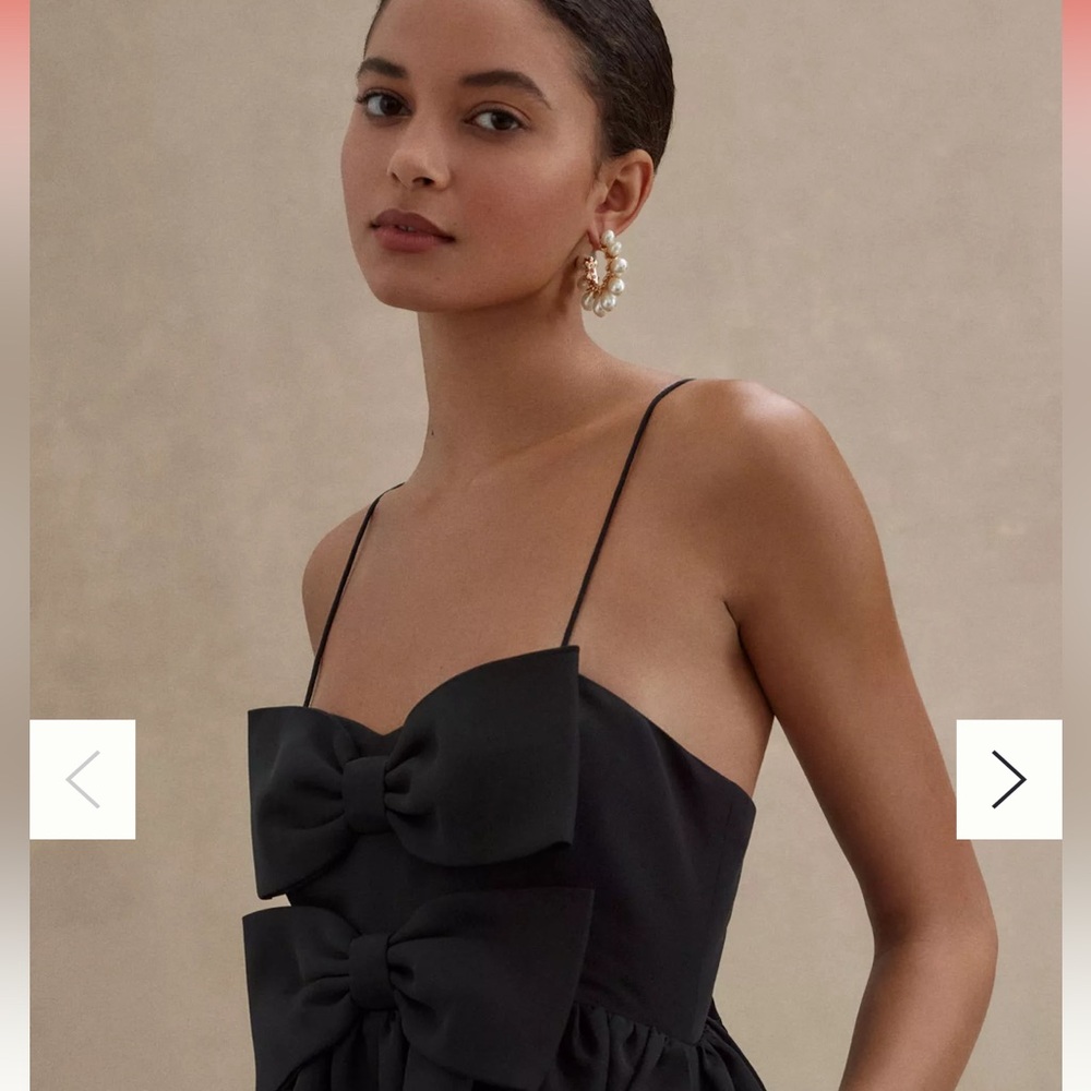 Sachin & Babi Sloane Taffeta Double-Bow Pleated Midi Dress NWOT Size 8